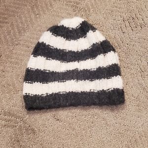 Gray and White Beanie